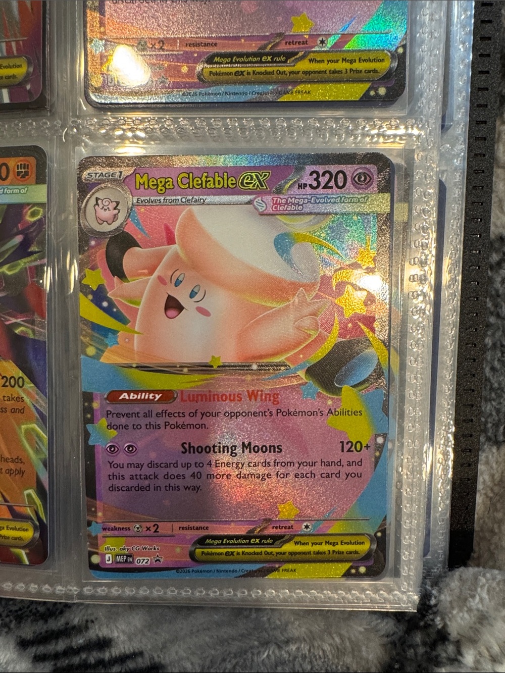 Pokemon Mega Clefable EX Pink Holographic Trading Card